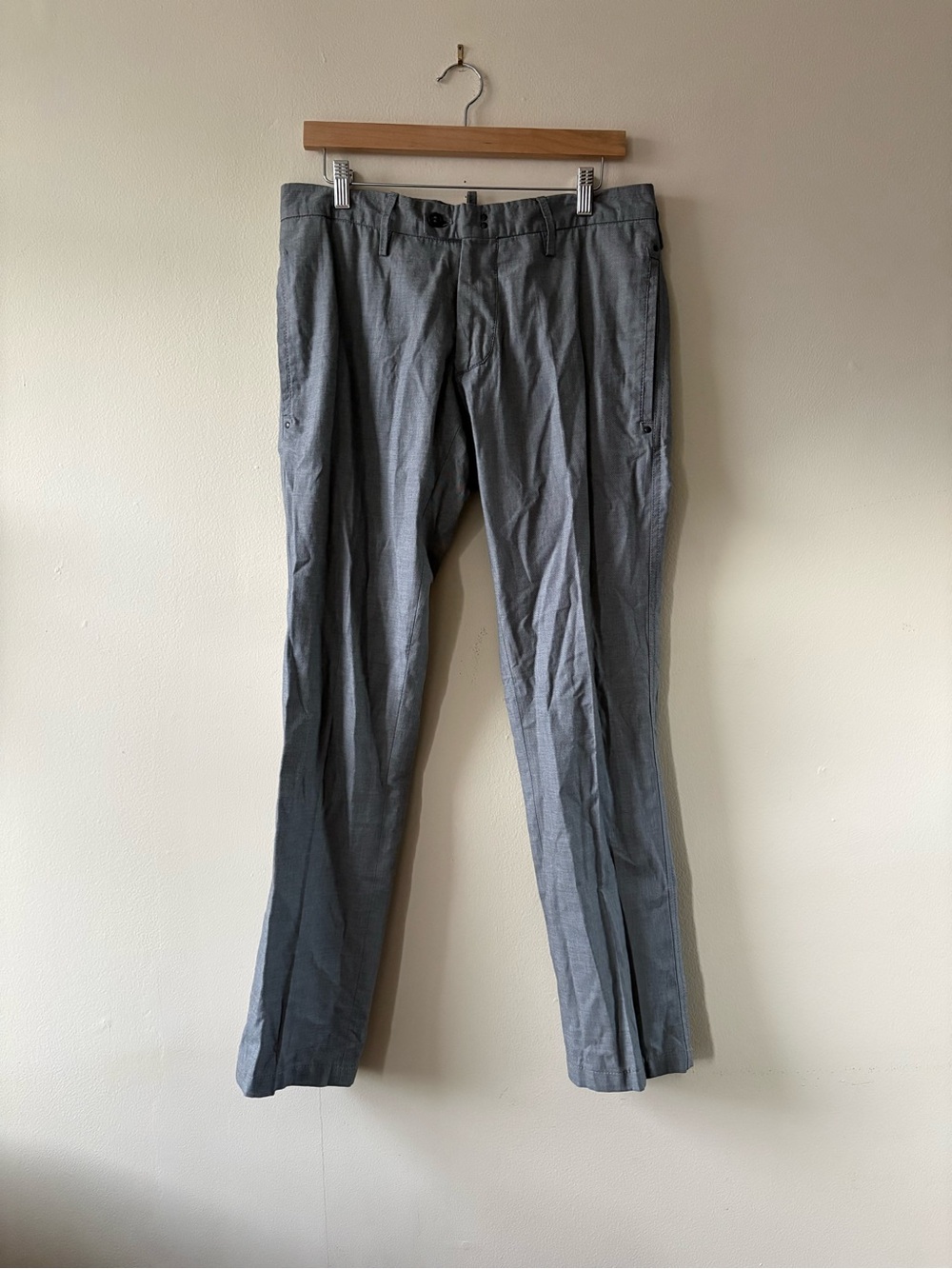 Messagerie Men's Gray Dress Trousers - Slim Straight